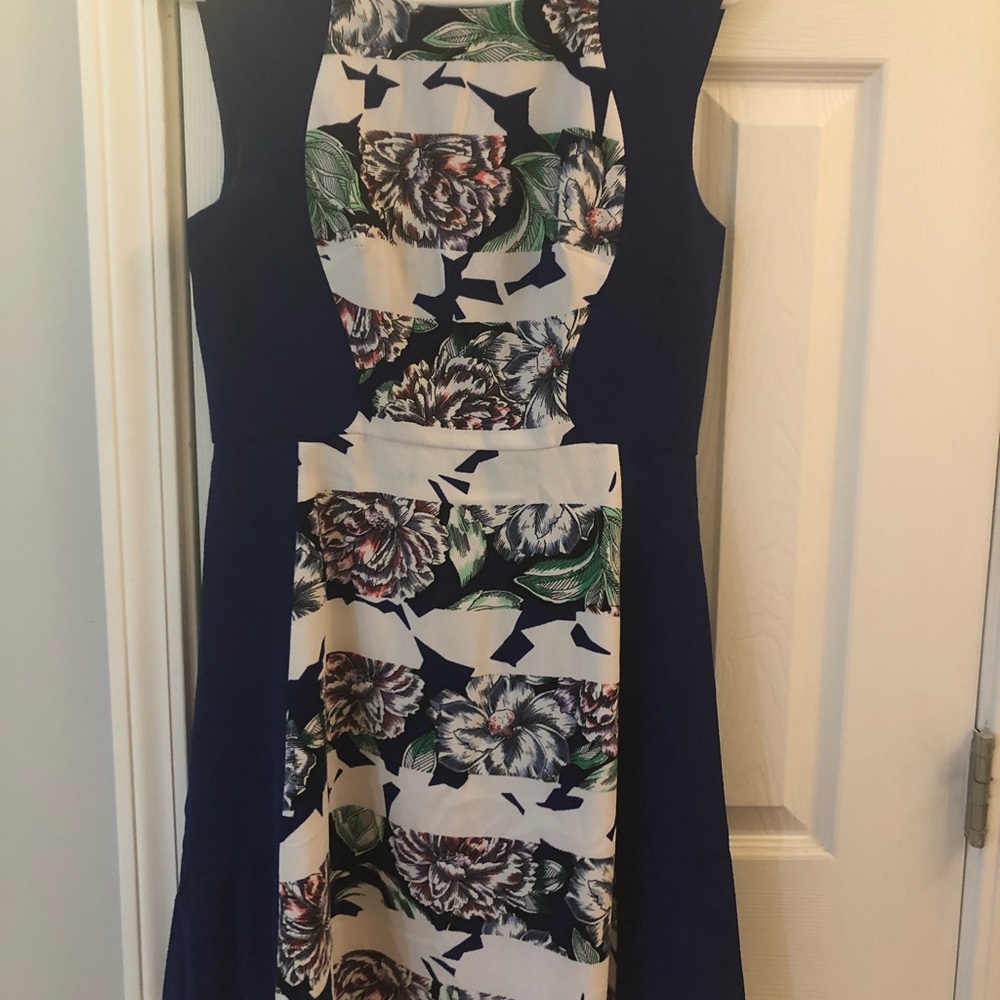 French Connection Cobalt Blue & Floral Dress